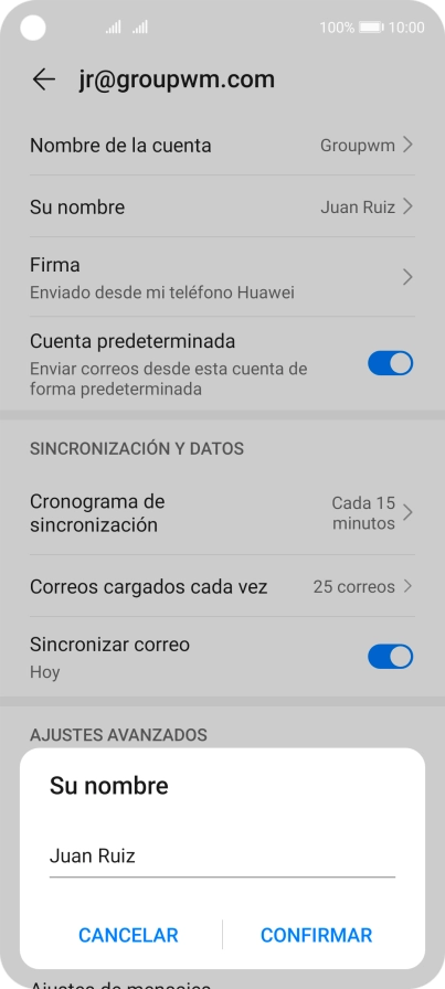 Introduce el nombre deseado y pulsa CONFIRMAR. Introduce el nombre deseado y pulsa CONFIRMAR.