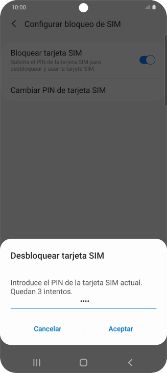Introduce tu código PIN y pulsa Aceptar. Introduce tu código PIN y pulsa Aceptar.