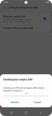 Introduce tu código PIN y pulsa Aceptar. Introduce tu código PIN y pulsa Aceptar.