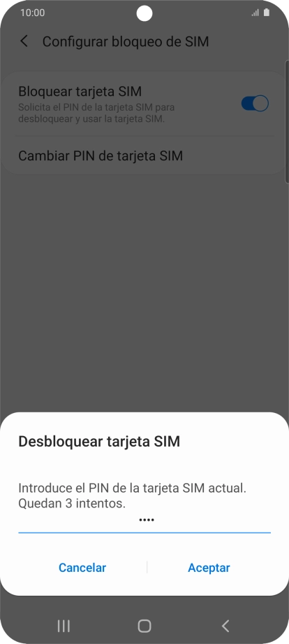 Introduce tu código PIN y pulsa Aceptar. Introduce tu código PIN y pulsa Aceptar.