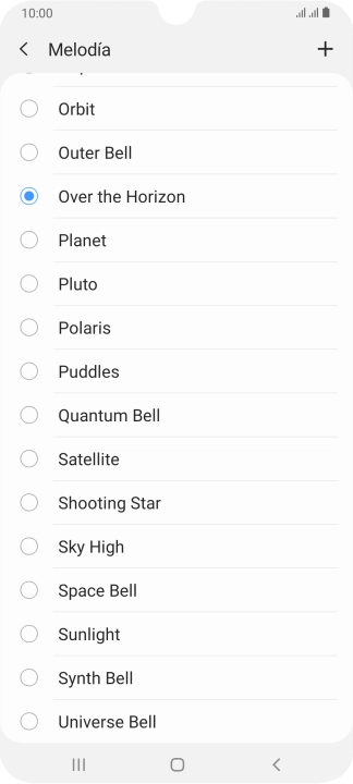 Pulsa el icono de añadir timbre de llamada. Pulsa el icono de añadir timbre de llamada.