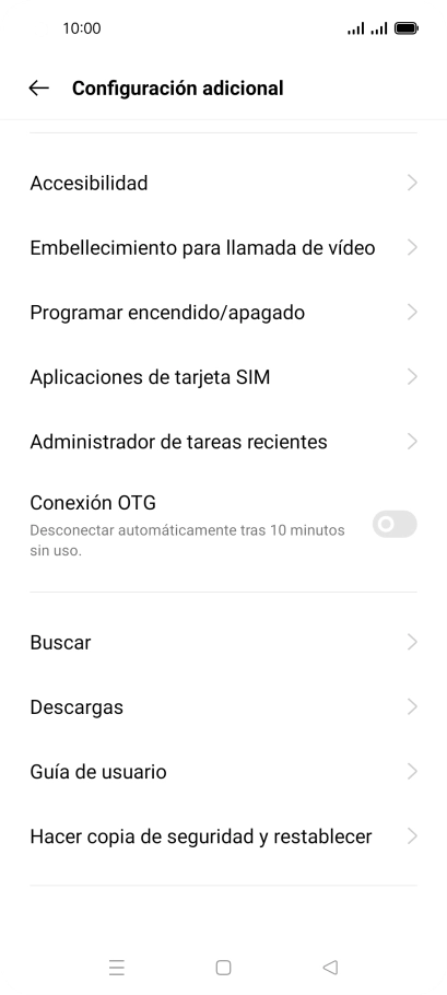 Pulsa Hacer copia de seguridad y restablecer. Pulsa Hacer copia de seguridad y restablecer.