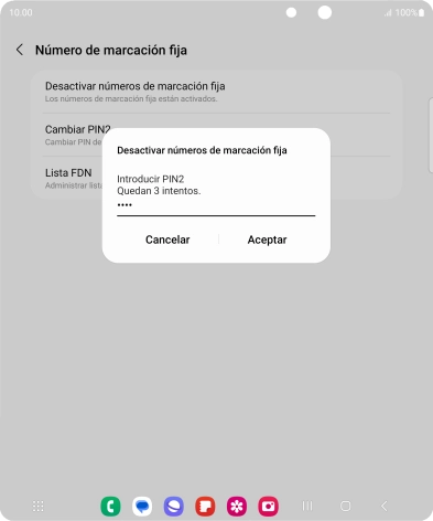 Introduce el código PIN2 y pulsa Aceptar. Introduce el código PIN2 y pulsa Aceptar.