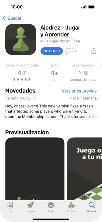 Pulsa OBTENER y sigue las indicaciones de la pantalla para instalar la app. Pulsa OBTENER y sigue las indicaciones de la pantalla para instalar la app.