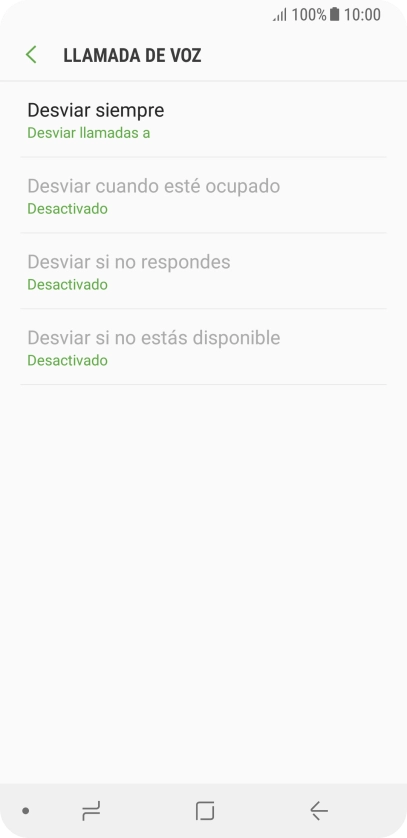 Pulsa el tipo de desvío deseado. Pulsa el tipo de desvío deseado.