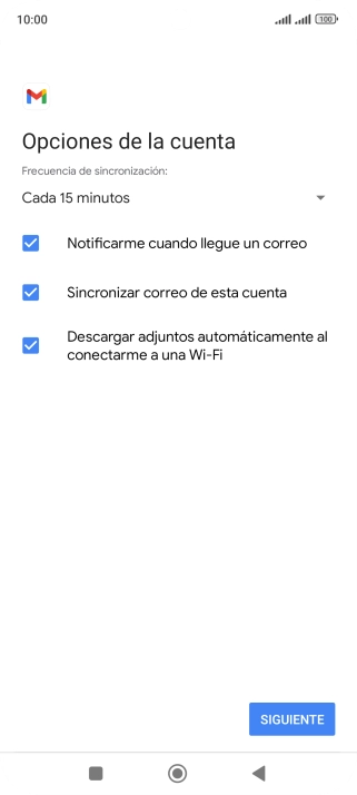 Si aparece en la pantalla esta imagen, tu cuenta de correo electrónico ha sido reconocida y configurada automáticamente. Sigue las indicaciones de la pantalla para introducir más información y terminar la configuración. Si aparece en la pantalla esta imagen, tu cuenta de correo electrónico ha sido reconocida y configurada automáticamente. Sigue las indicaciones de la pantalla para introducir más información y terminar la configuración.