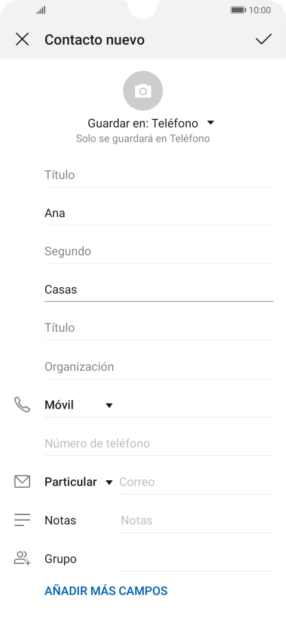 Pulsa Número de teléfono e introduce el número de teléfono deseado. Pulsa Número de teléfono e introduce el número de teléfono deseado.