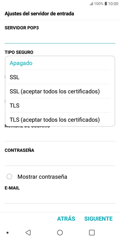 Pulsa Apagado para desactivar la función. Pulsa Apagado para desactivar la función.
