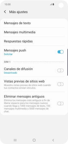 Pulsa Mensajes de texto. Pulsa Mensajes de texto.
