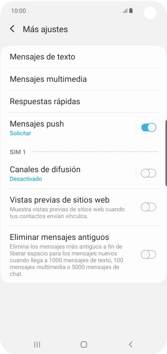 Pulsa Mensajes de texto. Pulsa Mensajes de texto.