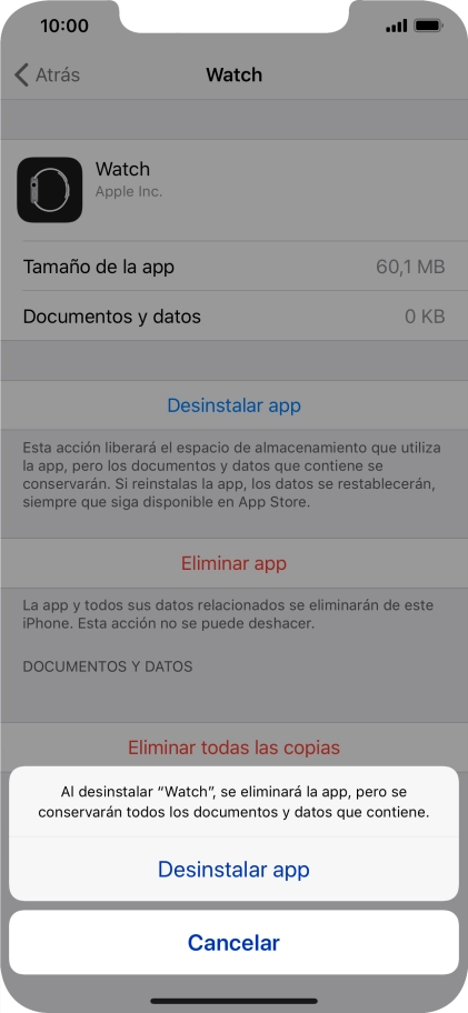 Pulsa Desinstalar app. Pulsa Desinstalar app.