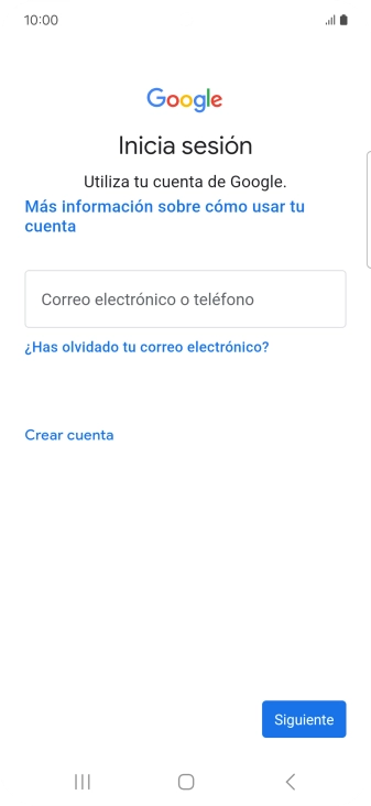 Si no tienes una cuenta de Google, pulsa Crear cuenta y sigue las indicaciones de la pantalla para ver cómo crear una cuenta nueva. Si no tienes una cuenta de Google, pulsa Crear cuenta y sigue las indicaciones de la pantalla para ver cómo crear una cuenta nueva.