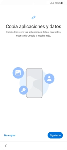 Puedes transferir el contenido de otro teléfono cuando activas tu teléfono por primera vez y cuando lo has restablecido. Cuando aparezca en la pantalla del teléfono esta imagen, ya está listo para la transmisión del contenido del otro teléfono. Puedes transferir el contenido de otro teléfono cuando activas tu teléfono por primera vez y cuando lo has restablecido. Cuando aparezca en la pantalla del teléfono esta imagen, ya está listo para la transmisión del contenido del otro teléfono.