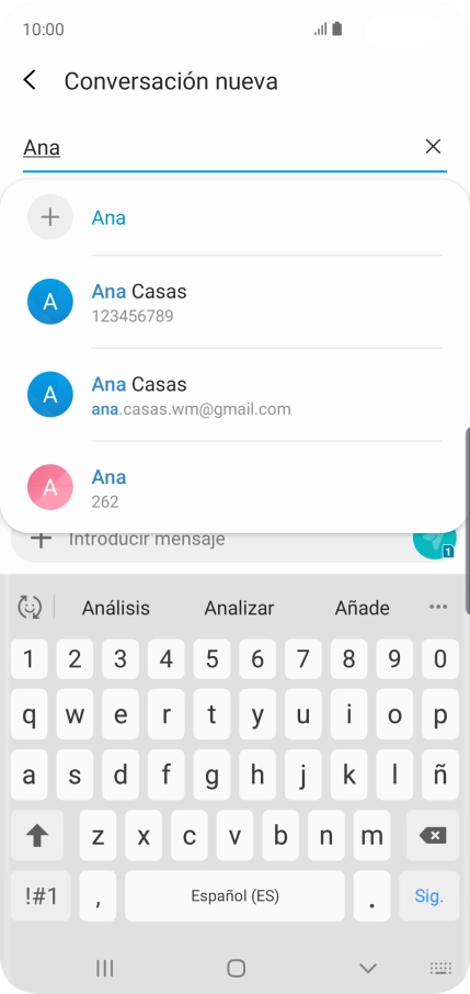 Pulsa el contacto deseado. Pulsa el contacto deseado.