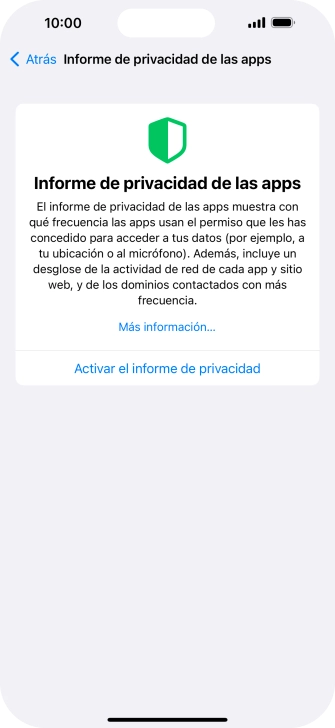 Pulsa Activar el informe de privacidad para activar la función. Pulsa Activar el informe de privacidad para activar la función.
