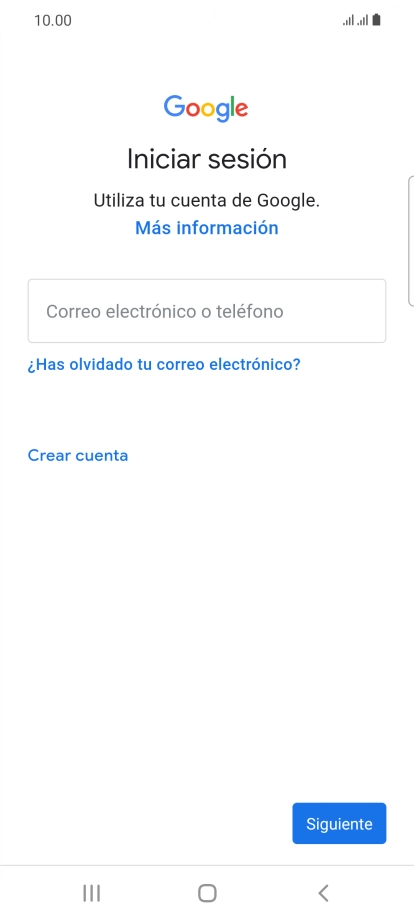 Si no tienes una cuenta de Google, pulsa Crear cuenta y sigue las indicaciones de la pantalla para ver cómo crear una cuenta nueva. Si no tienes una cuenta de Google, pulsa Crear cuenta y sigue las indicaciones de la pantalla para ver cómo crear una cuenta nueva.