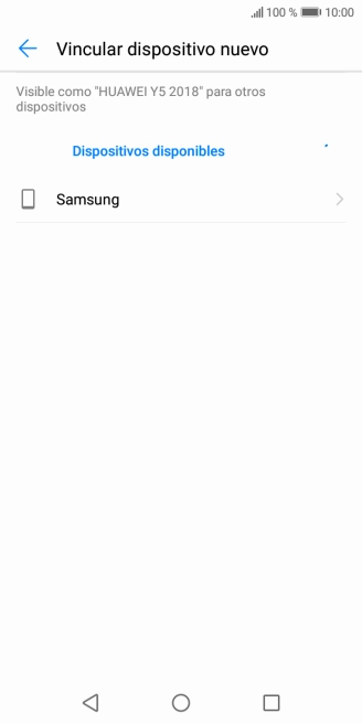 Pulsa el dispositivo Bluetooth deseado y sigue las indicaciones de la pantalla para vincular el dispositivo al teléfono. Pulsa el dispositivo Bluetooth deseado y sigue las indicaciones de la pantalla para vincular el dispositivo al teléfono.