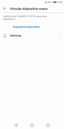 Pulsa el dispositivo Bluetooth deseado y sigue las indicaciones de la pantalla para vincular el dispositivo al teléfono. Pulsa el dispositivo Bluetooth deseado y sigue las indicaciones de la pantalla para vincular el dispositivo al teléfono.