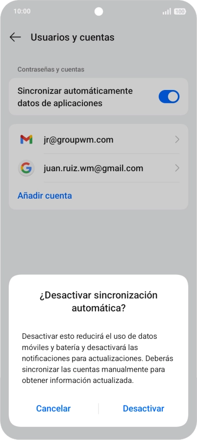Pulsa Desactivar. Pulsa Desactivar.
