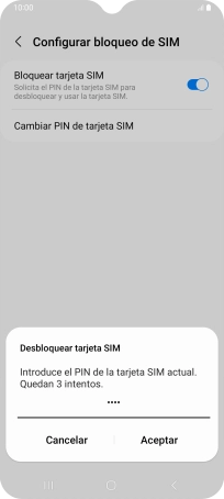 Introduce tu código PIN y pulsa Aceptar. Introduce tu código PIN y pulsa Aceptar.