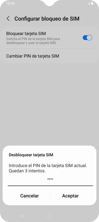 Introduce tu código PIN y pulsa Aceptar. Introduce tu código PIN y pulsa Aceptar.