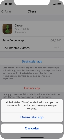 Pulsa Desinstalar app. Pulsa Desinstalar app.