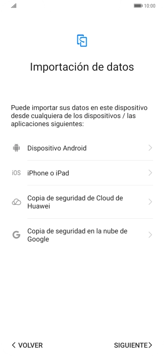 Puedes transferir el contenido de otro teléfono cuando activas tu teléfono por primera vez y cuando lo has restablecido. Cuando aparezca en la pantalla del teléfono esta imagen, ya está listo para la transmisión del contenido del otro teléfono. Puedes transferir el contenido de otro teléfono cuando activas tu teléfono por primera vez y cuando lo has restablecido. Cuando aparezca en la pantalla del teléfono esta imagen, ya está listo para la transmisión del contenido del otro teléfono.