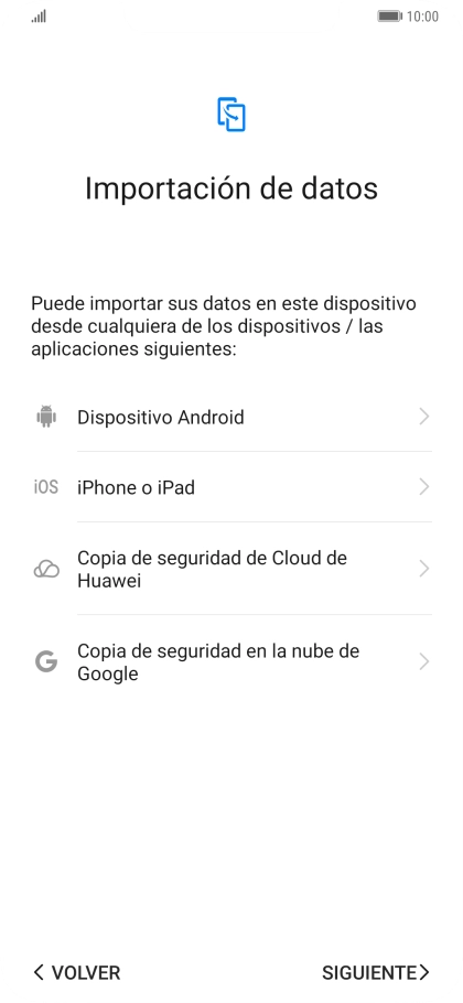 Puedes transferir el contenido de otro teléfono cuando activas tu teléfono por primera vez y cuando lo has restablecido. Cuando aparezca en la pantalla del teléfono esta imagen, ya está listo para la transmisión del contenido del otro teléfono. Puedes transferir el contenido de otro teléfono cuando activas tu teléfono por primera vez y cuando lo has restablecido. Cuando aparezca en la pantalla del teléfono esta imagen, ya está listo para la transmisión del contenido del otro teléfono.