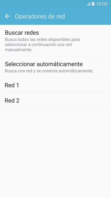 Pulsa la red deseada. Pulsa la red deseada.