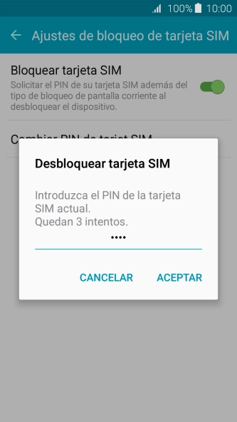Introduce tu código PIN y pulsa ACEPTAR. Introduce tu código PIN y pulsa ACEPTAR.