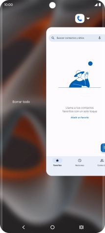 Para cerrar una sola aplicación en ejecución, desliza el dedo hacia arriba sobre la aplicación deseada. Para cerrar una sola aplicación en ejecución, desliza el dedo hacia arriba sobre la aplicación deseada.