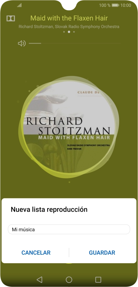 Introduce el nombre deseado de la lista de reproducción y pulsa GUARDAR. Introduce el nombre deseado de la lista de reproducción y pulsa GUARDAR.