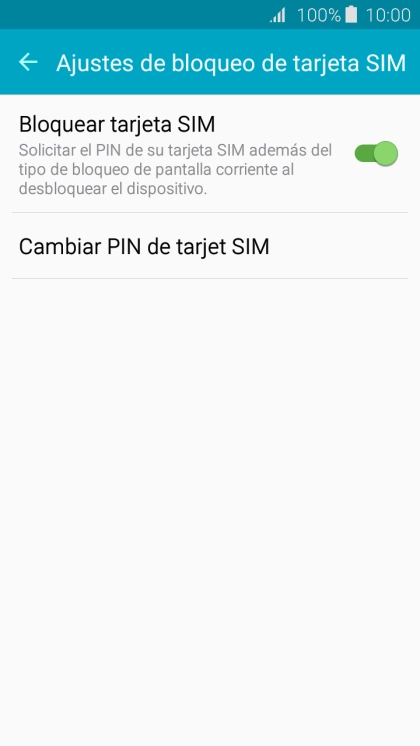 Pulsa Bloquear tarjeta SIM para activar o desactivar la función. Pulsa Bloquear tarjeta SIM para activar o desactivar la función.