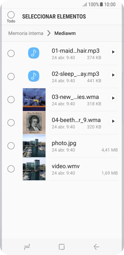Pulsa el archivo deseado. Pulsa el archivo deseado.