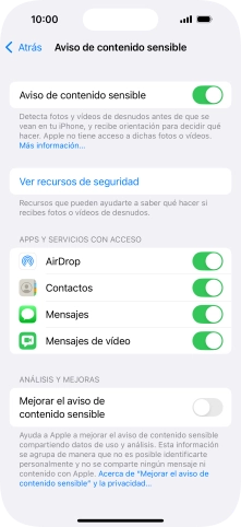 Pulsa el indicador junto a las aplicaciones deseadas para activar o desactivar la función. Pulsa el indicador junto a las aplicaciones deseadas para activar o desactivar la función.