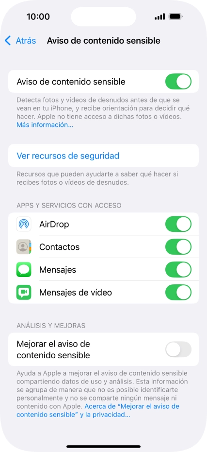 Pulsa el indicador junto a las aplicaciones deseadas para activar o desactivar la función. Pulsa el indicador junto a las aplicaciones deseadas para activar o desactivar la función.