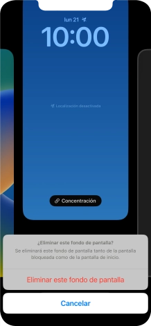 Pulsa Eliminar este fondo de pantalla. Pulsa Eliminar este fondo de pantalla.