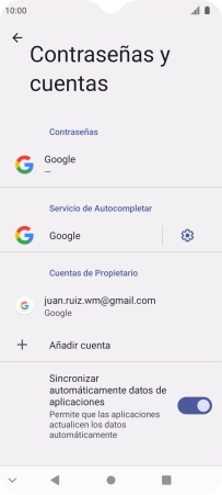 Pulsa Añadir cuenta. Pulsa Añadir cuenta.