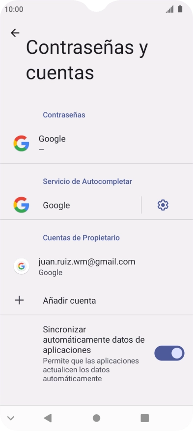 Pulsa Añadir cuenta. Pulsa Añadir cuenta.