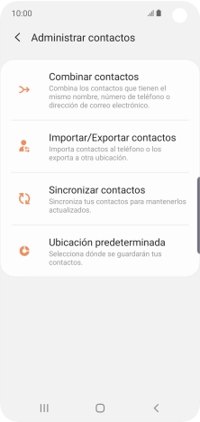 Pulsa Importar/Exportar contactos. Pulsa Importar/Exportar contactos.