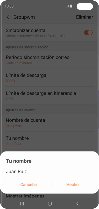 Introduce el nombre deseado y pulsa Hecho. Introduce el nombre deseado y pulsa Hecho.