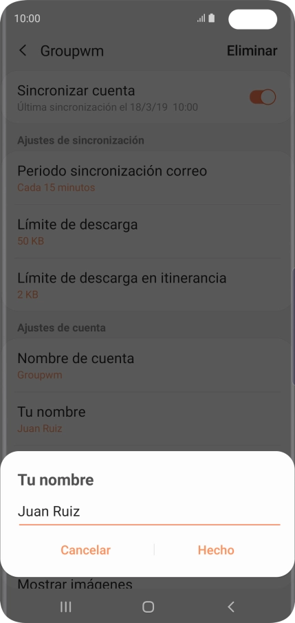 Introduce el nombre deseado y pulsa Hecho. Introduce el nombre deseado y pulsa Hecho.