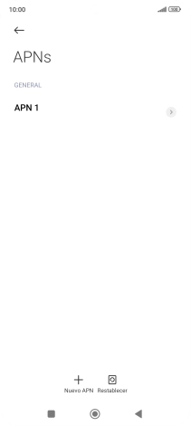 Pulsa Nuevo APN. Pulsa Nuevo APN.