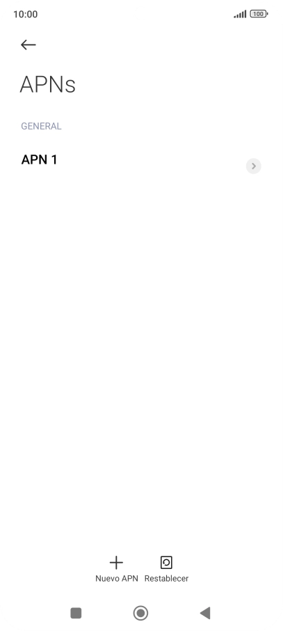 Pulsa Nuevo APN. Pulsa Nuevo APN.