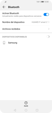 Pulsa el dispositivo Bluetooth deseado y sigue las indicaciones de la pantalla para vincular el dispositivo al teléfono. Pulsa el dispositivo Bluetooth deseado y sigue las indicaciones de la pantalla para vincular el dispositivo al teléfono.