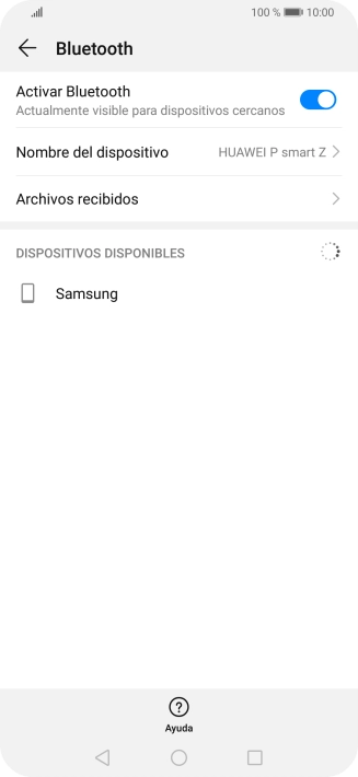 Pulsa el dispositivo Bluetooth deseado y sigue las indicaciones de la pantalla para vincular el dispositivo al teléfono. Pulsa el dispositivo Bluetooth deseado y sigue las indicaciones de la pantalla para vincular el dispositivo al teléfono.