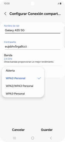 Pulsa WPA3-Personal para proteger la conexión wifi con una contraseña. Pulsa WPA3-Personal para proteger la conexión wifi con una contraseña.