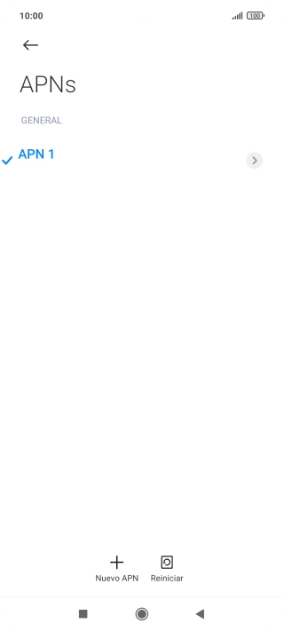 Pulsa Nuevo APN. Pulsa Nuevo APN.