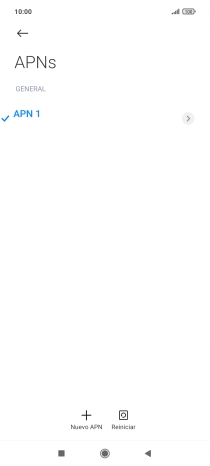 Pulsa Nuevo APN. Pulsa Nuevo APN.