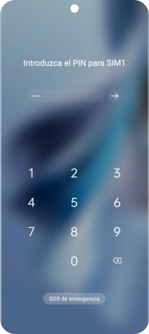Si tu tarjeta SIM está bloqueada, introduce el código PIN y pulsa la flecha hacia la derecha. Si tu tarjeta SIM está bloqueada, introduce el código PIN y pulsa la flecha hacia la derecha.